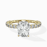 Pave Eternity Band Hidden Halo Ring Engagement Ring