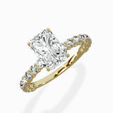 Pave Eternity Band Hidden Halo Ring Engagement Ring