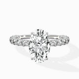 Pave Eternity Band Hidden Halo Ring Engagement Ring