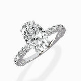 Pave Eternity Band Hidden Halo Ring Engagement Ring