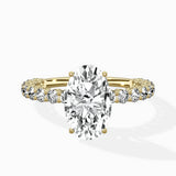 Pave Eternity Band Hidden Halo Ring Engagement Ring