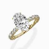 Pave Eternity Band Hidden Halo Ring Engagement Ring