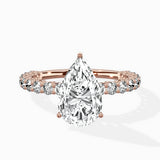 Pave Eternity Band Hidden Halo Ring Engagement Ring