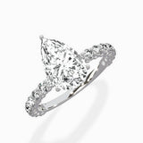 Pave Eternity Band Hidden Halo Ring Engagement Ring