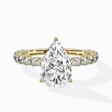 Pave Eternity Band Hidden Halo Ring Engagement Ring