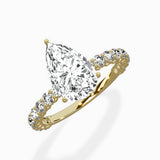 Pave Eternity Band Hidden Halo Ring Engagement Ring