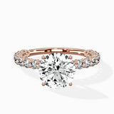 Pave Eternity Band Hidden Halo Ring Engagement Ring