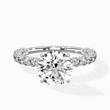 Pave Eternity Band Hidden Halo Ring Engagement Ring