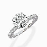 Pave Eternity Band Hidden Halo Ring Engagement Ring