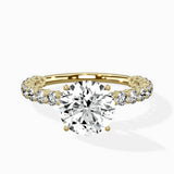 Pave Eternity Band Hidden Halo Ring Engagement Ring