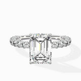 Pave Eternity Band Hidden Halo Ring Engagement Ring