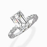 Pave Eternity Band Hidden Halo Ring Engagement Ring