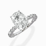 Pave Eternity Band Hidden Halo Ring Engagement Ring