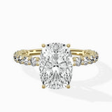Pave Eternity Band Hidden Halo Ring Engagement Ring