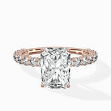 Pave Eternity Band Hidden Halo Ring Engagement Ring