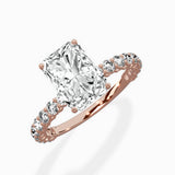 Pave Eternity Band Hidden Halo Ring Engagement Ring