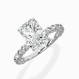 Pave Eternity Band Hidden Halo Ring Engagement Ring