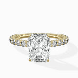 Pave Eternity Band Hidden Halo Ring Engagement Ring