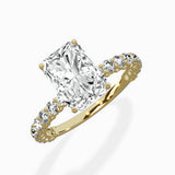 Pave Eternity Band Hidden Halo Ring Engagement Ring