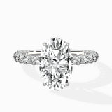 Pave Eternity Band Hidden Halo Ring Engagement Ring