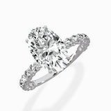 Pave Eternity Band Hidden Halo Ring Engagement Ring