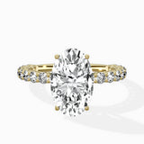 Pave Eternity Band Hidden Halo Ring Engagement Ring