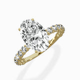 Pave Eternity Band Hidden Halo Ring Engagement Ring