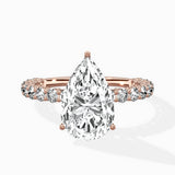 Pave Eternity Band Hidden Halo Ring Engagement Ring