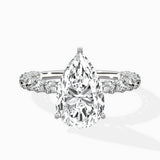 Pave Eternity Band Hidden Halo Ring Engagement Ring