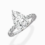 Pave Eternity Band Hidden Halo Ring Engagement Ring