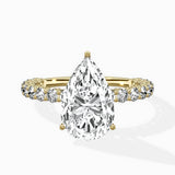 Pave Eternity Band Hidden Halo Ring Engagement Ring