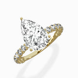 Pave Eternity Band Hidden Halo Ring Engagement Ring