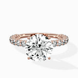Pave Eternity Band Hidden Halo Ring Engagement Ring