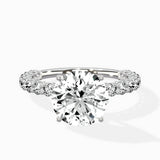 Pave Eternity Band Hidden Halo Ring Engagement Ring