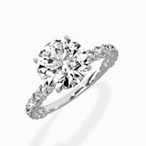 Pave Eternity Band Hidden Halo Ring Engagement Ring