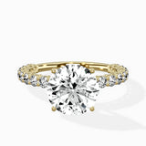 Pave Eternity Band Hidden Halo Ring Engagement Ring