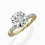 Pave Eternity Band Hidden Halo Ring Engagement Ring