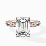 Pave Eternity Band Hidden Halo Ring Engagement Ring