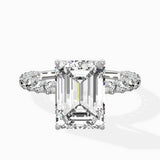 Pave Eternity Band Hidden Halo Ring Engagement Ring