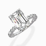 Pave Eternity Band Hidden Halo Ring Engagement Ring