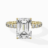 Pave Eternity Band Hidden Halo Ring Engagement Ring