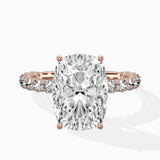 Pave Eternity Band Hidden Halo Ring Engagement Ring
