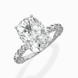 Pave Eternity Band Hidden Halo Ring Engagement Ring