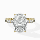 Pave Eternity Band Hidden Halo Ring Engagement Ring