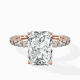 Pave Eternity Band Hidden Halo Ring Engagement Ring