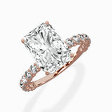 Pave Eternity Band Hidden Halo Ring Engagement Ring
