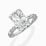 Pave Eternity Band Hidden Halo Ring Engagement Ring
