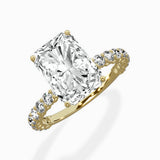 Pave Eternity Band Hidden Halo Ring Engagement Ring