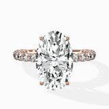 Pave Eternity Band Hidden Halo Ring Engagement Ring