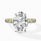 Pave Eternity Band Hidden Halo Ring Engagement Ring